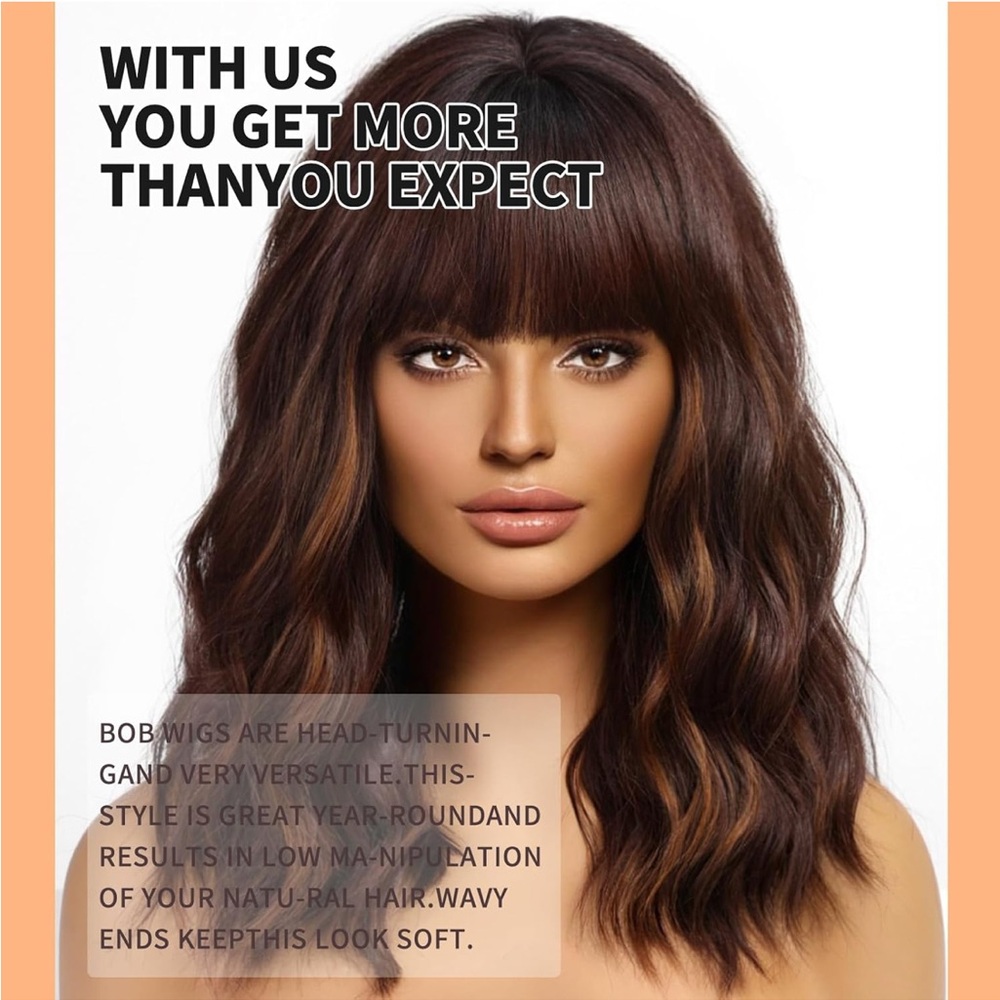 Brown Wavy Hair Wig